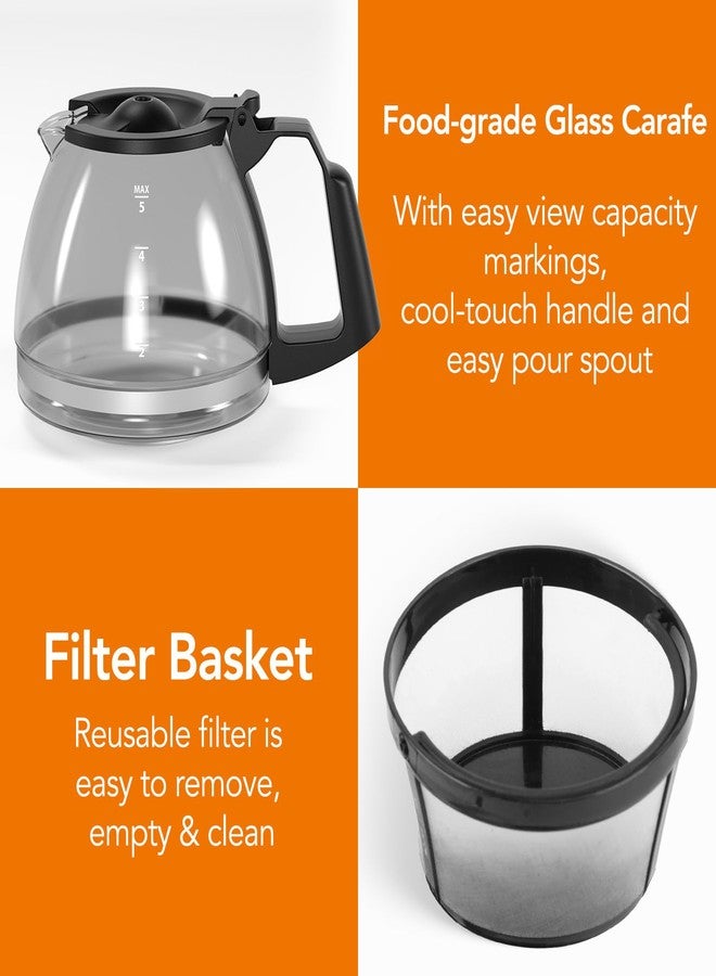 COWSAR Coffee Maker, Coffee Pots 5 Cup, programmable, Mini Drip Coffee Makers with Non-Drip Glass Carafe with Removable Filter Basket, Auto Shut-Off Portable Compact Design, Perfect for Home, Office - Image 3