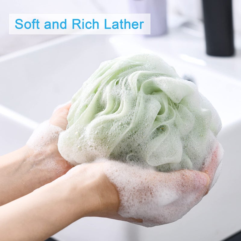 AmazerBath Loofah Sponge 75g/Piece, Exfoliating Bath Sponge Body Scrubber - Loofa Set of 4 Neutral Colors (Large) - Image 2