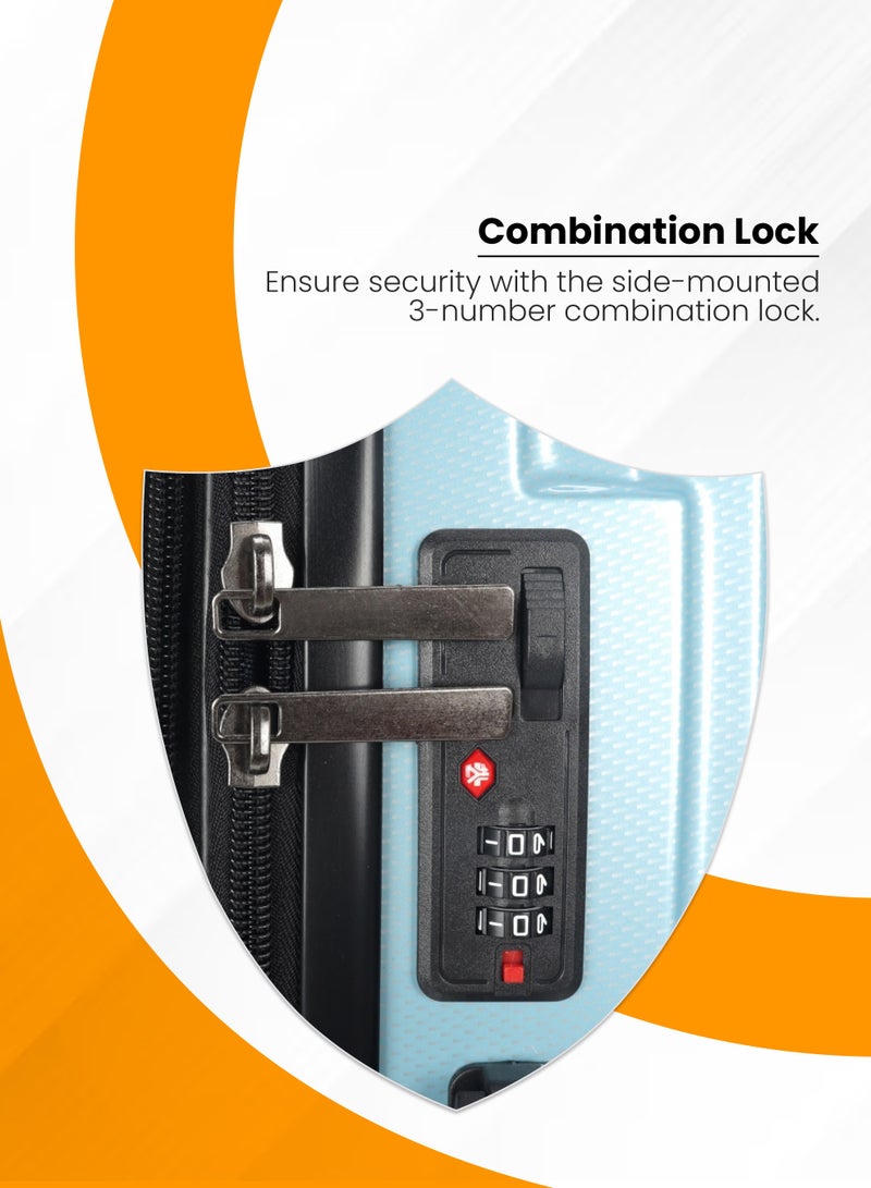 ستارجولد طقم حقائب سفر بعجلات من 3 قطع TPC عجلات جانبية صلبة مع قفل TSA - Image 5