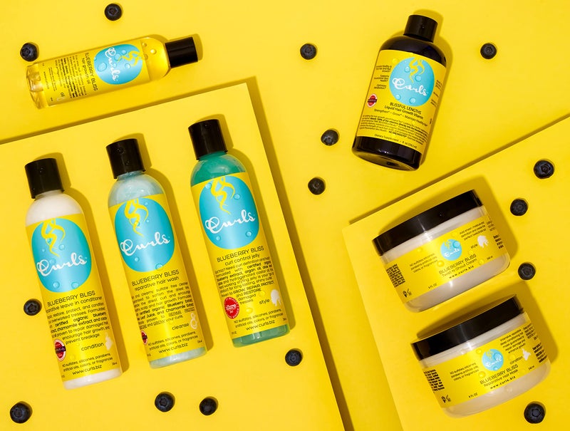 Curls Blueberry Bliss Reparative Hair Wash - 8 oz, Encourage Balanced Scalp, Rich and Creamy Sulfate-Free Cleanser, For Wavy, Curly, and Coily Hair Types - Image 4