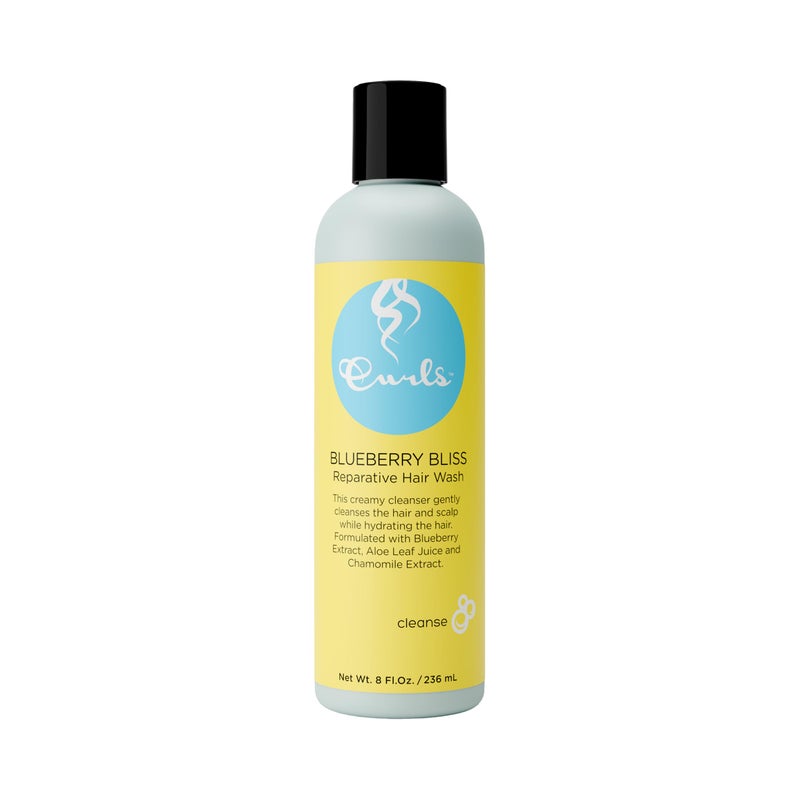 Curls Blueberry Bliss Reparative Hair Wash - 8 oz, Encourage Balanced Scalp, Rich and Creamy Sulfate-Free Cleanser, For Wavy, Curly, and Coily Hair Types - Image 1
