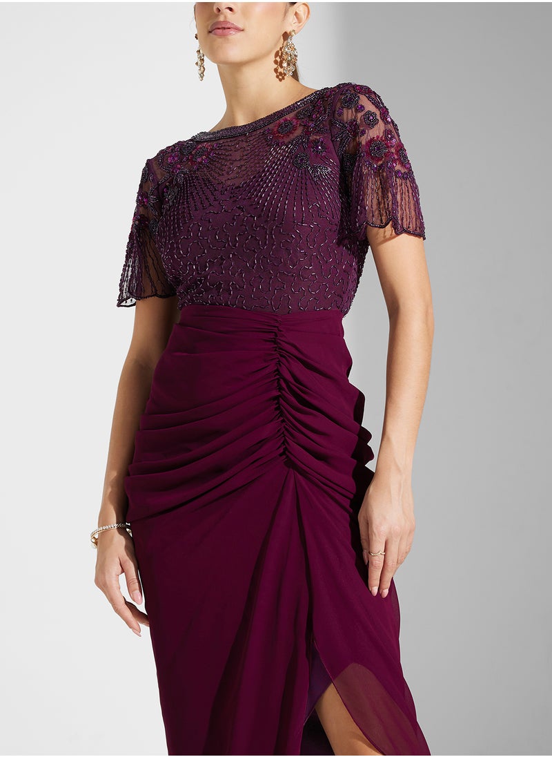 Virgos Lounge - Asymmetric Crew Neck Dress - Image 1