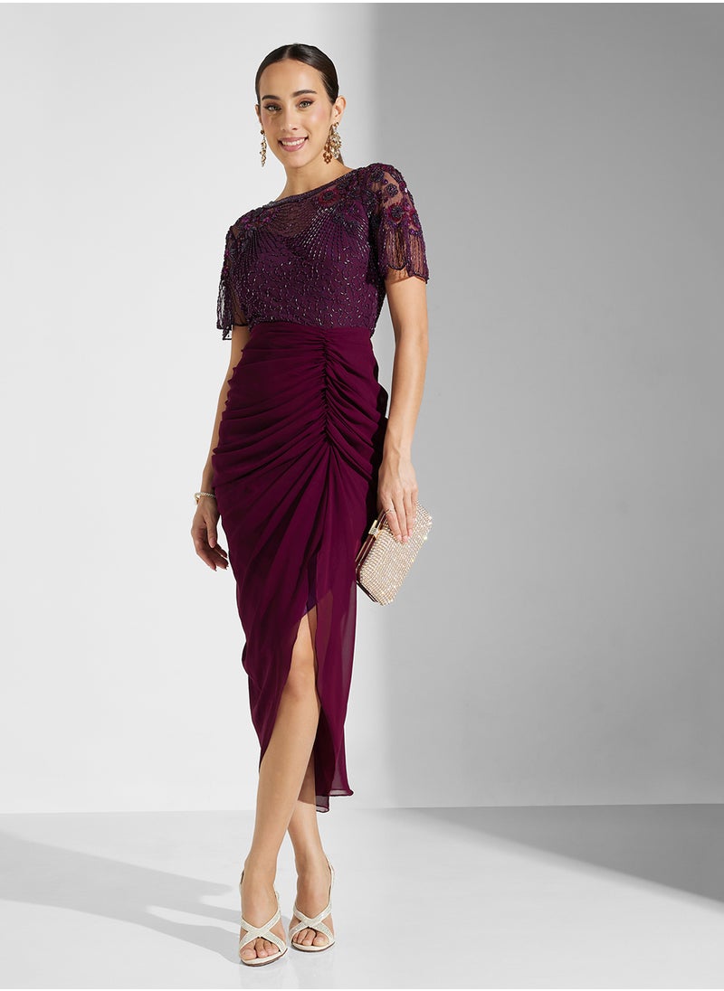 Virgos Lounge - Asymmetric Crew Neck Dress - Image 1