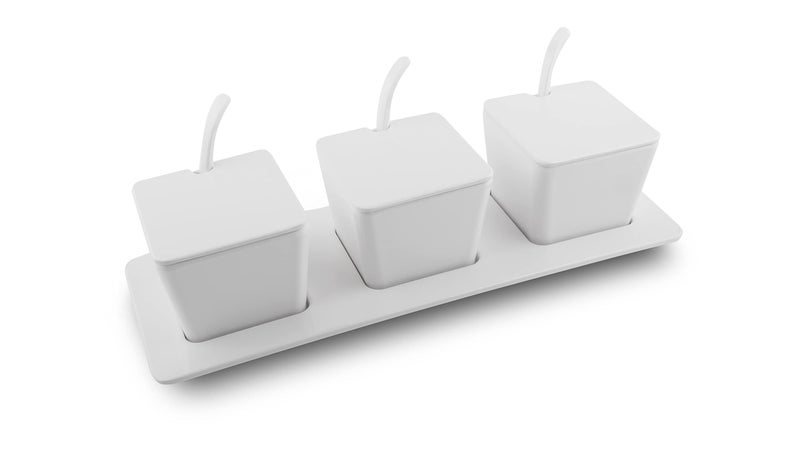 Superware | Pure Melamine | Condiment Set - White (10 pcs.) | Stain Free, Glazed Finish - Image 1