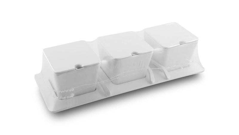 Superware | Pure Melamine | Condiment Set - White (10 pcs.) | Stain Free, Glazed Finish - Image 3