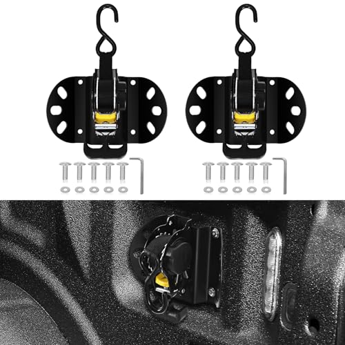 XCBYT Retractable Ratchet Straps for 2015-2024 Ford F-150, 2 Pack Heavy Duty Truck Bed Tie Down Straps, 1" x 10FT Self-Retracting Cargo Straps, 1322LB Break Strength, Easy Install F150 Accessories - Image 1