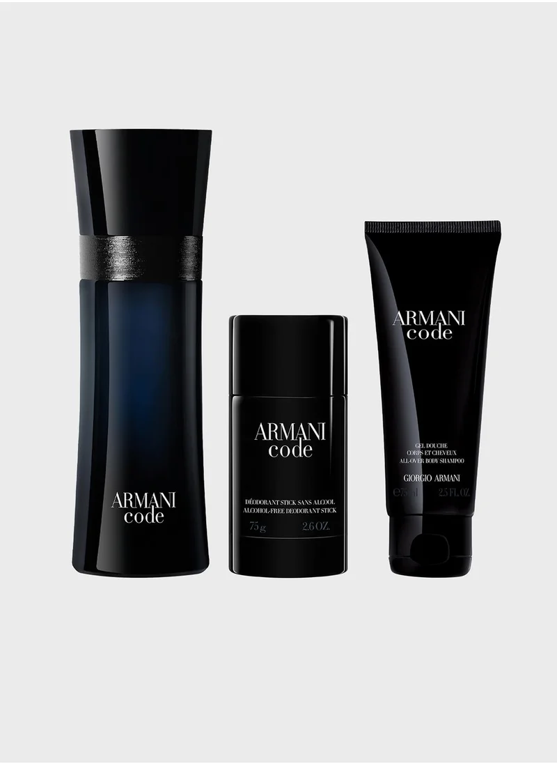 armani Code Gift Set - EDT 125ml, Deodorant Stick 75g & Body Shampoo 75ml, Savings 22%