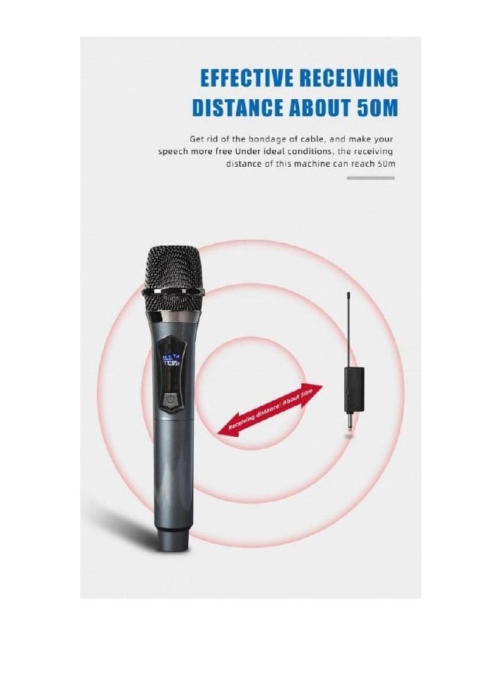UHF - High Quality Professional Rechargeable Wireless Live Dynamic Microphone For Vocal Karaoke - Image 1