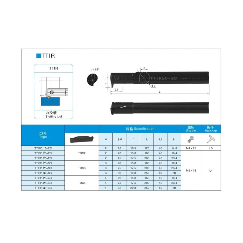 TTIR20 2 أداة الخراطة الداخلية ذات الأخدود مقبض أدوات القطع كربيدية إدراجات فتحة عمود القضيب - Image 3