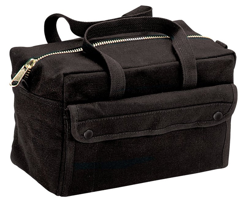 Rothco Mechanics Portable Cotton Canvas Tool Bag With Brass Zipper In Black, Coyote Brown, ACM, And Olive Drab - Image 1