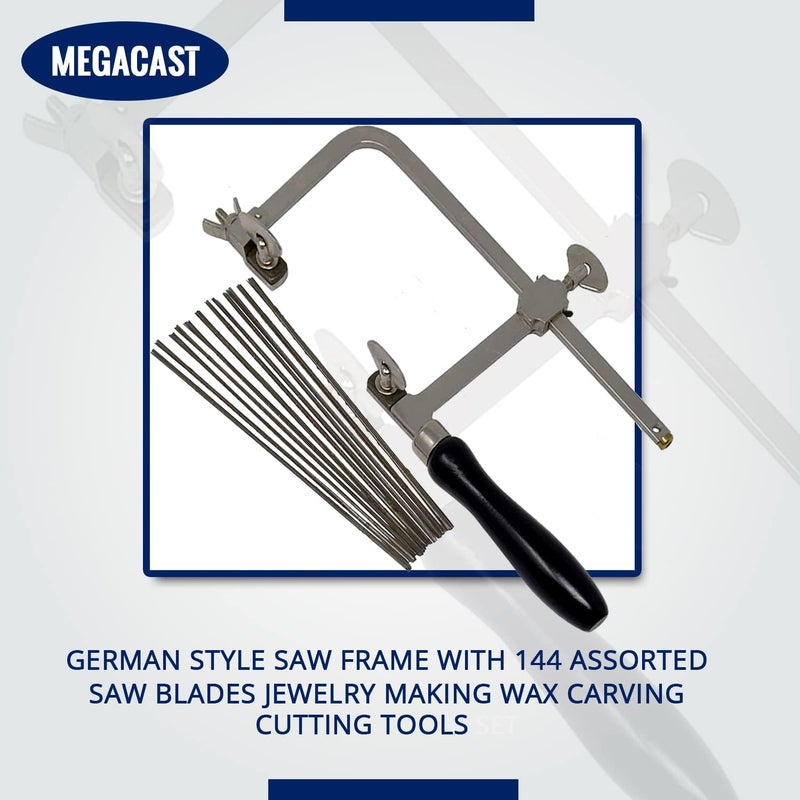 MegaCast GERMAN STYLE JEWELERS SAW FRAME with 144 ASSORTED JEWELERS SAW BLADES - Image 5