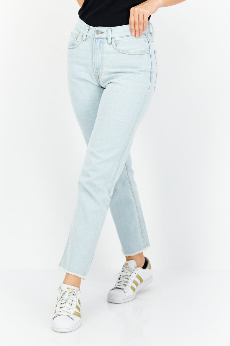 QUIKSILVER Women Up Sized Washed Denim Jeans, Blue - Image 1