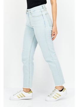 QUIKSILVER Women Up Sized Washed Denim Jeans, Blue  - Image 4