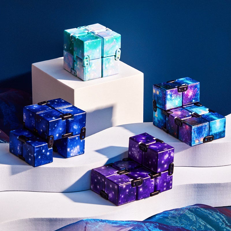 Skylety Cube Anxiety Relief Toy Hand Held Magic Sensory Stress Cube Toy for Adults Relieve Stress Christmas Party Favors(4 Pcs,Starry) - Image 5
