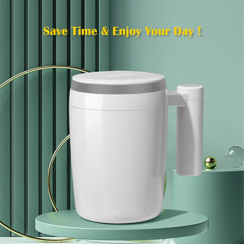 daasigwaa Rechargeable Self Stirring Mug - Magnetic Electric Auto Mixing Stainless Steel Cup for Office/Kitchen/Travel/Home Coffee/Tea/Hot Chocolate/Milk-430 ml/14.5 oz(Brown) - Image 2