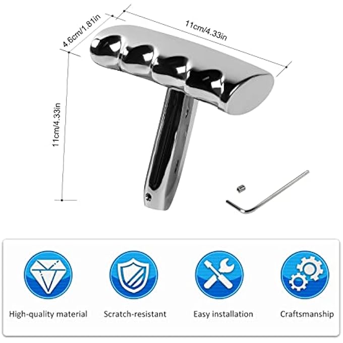 ريحني مقبض ناقل الحركة T مقبض ناقل الحركة من سبيكة الألمنيوم مناسب 20122017 لجيب رانجلر JK لجيب دودج تشارجر تشالنجر كومباس كروم - Image 4