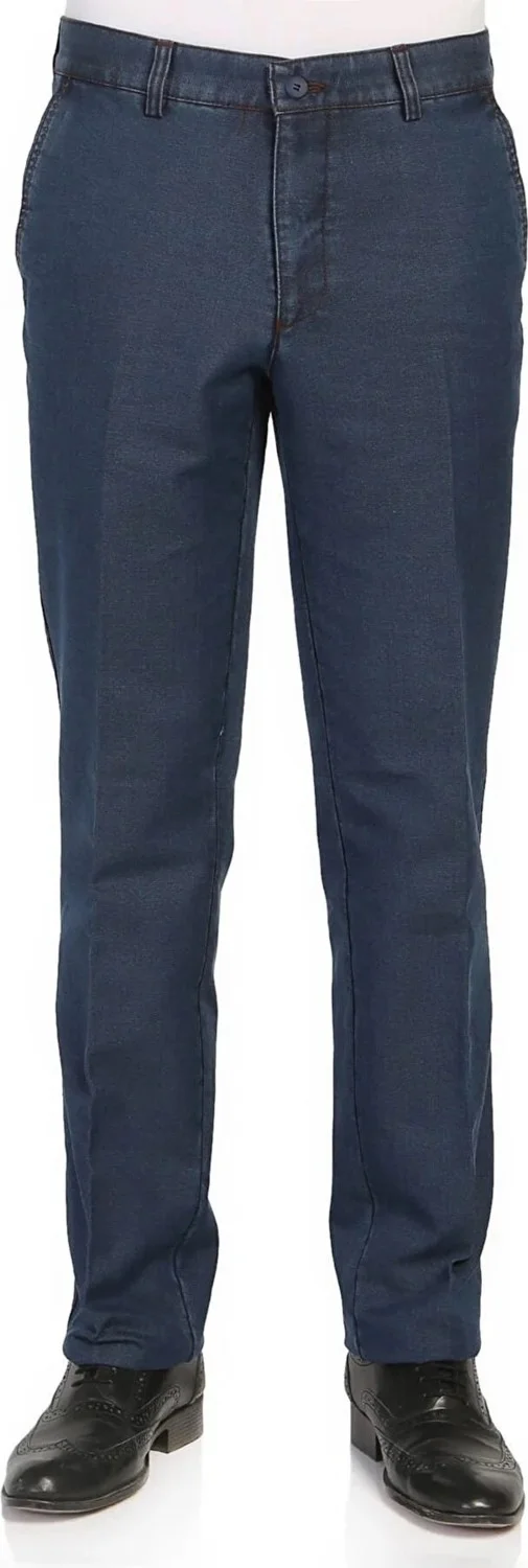 Men's Navy Blue Lycra Thick Winter Pocketed Classic Cut Jeans