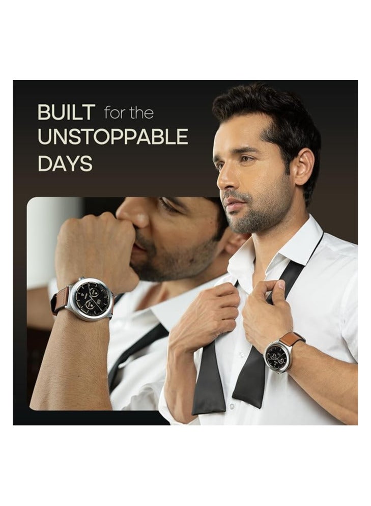 Noise Newly Launched Halo 2 Smartwatch 1.43" AMOLED, 1st Rotating Dial (Axe-cut Bezel Design), Stainless Steel Build, Menu Transition Animations Effects, BT Calling, Health Suite (Elite Black) - Image 3