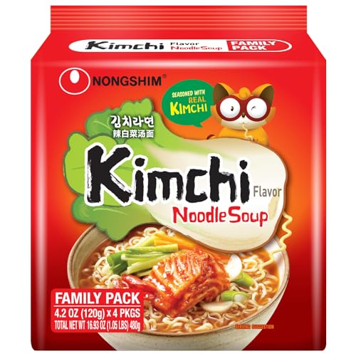 Nongshim Ramen Noodles, Gourmet Instant Ramen, Premium Microwavable Noodle Soup, Kimchi, 4.2 Ounce (Pack of 16) - Image 1