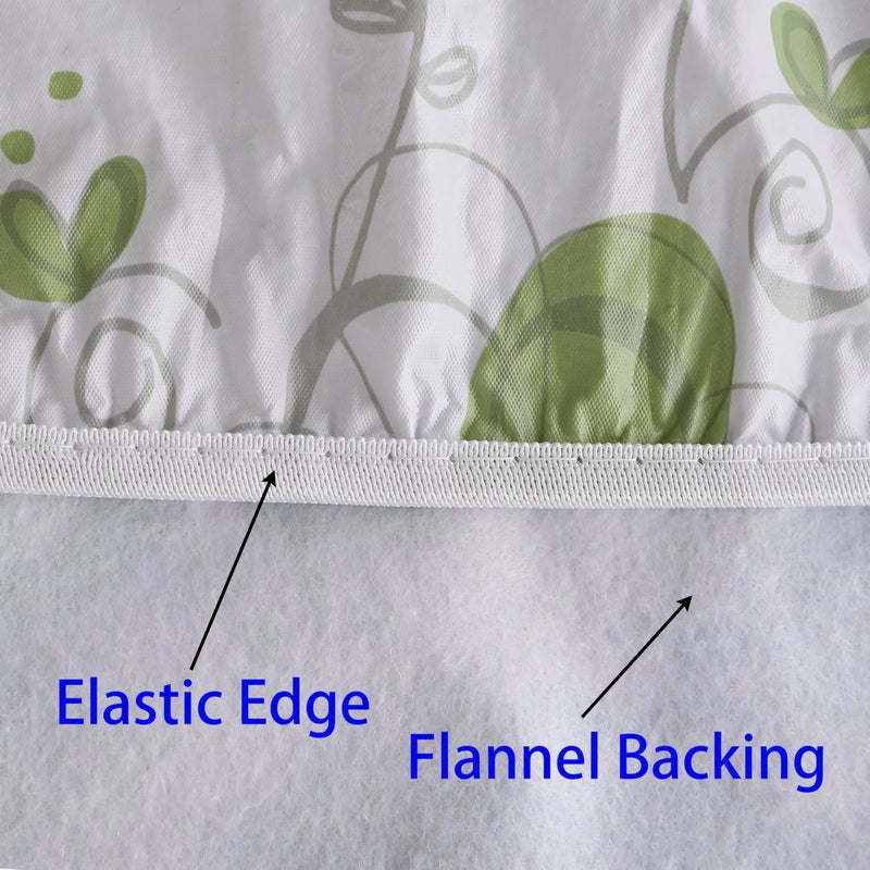 Walrus Round Vinyl Fitted Tablecloth with Flannel Backing Elastic Edge Design Table Cover Waterproof Oil-Proof PVC Table Cloth Stain-Resistant Best for 45"-56" Round - Image 5