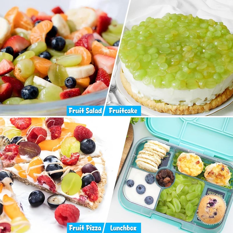 FUNIZE Grapes Cutter for Toddlers, Fruit & Veggie Cutter for Kids Grape Slicer Kitchen Tool, Perfect for Fruit Salads, Snacks, and Cake Decorations-Green Container-Blue Container - Image 5
