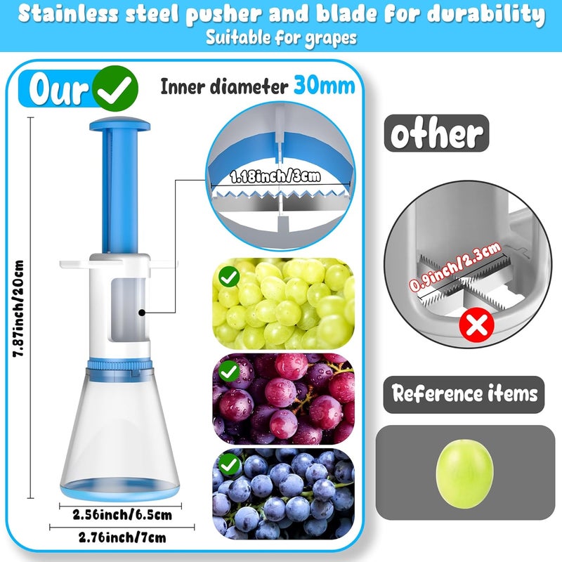FUNIZE Grapes Cutter for Toddlers, Fruit & Veggie Cutter for Kids Grape Slicer Kitchen Tool, Perfect for Fruit Salads, Snacks, and Cake Decorations-Green Container-Blue Container - Image 3