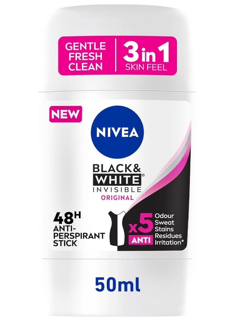 Nivea deodorant stick invisible protection white and black 50 ml