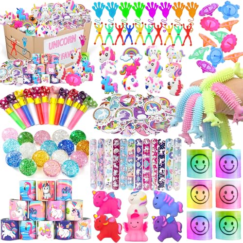 BANBALLON Unicorn Party Favor Goodie Rainbow Elastic Ball Bracelets Stickers Gifts Pinata Filler Bulk Toys for Unicorn Party Girl Kid Birthday Party Stuffers Supplies Style 01 - Image 1