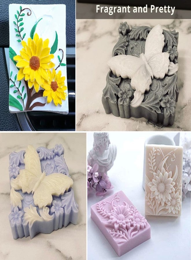 AIDOIT Silicone Soap Molds, AIDOIT 2 Pack Butterfly Flower Soap Molds 3D Floral Silicone Molds for Handmade Soaps DIY Candles Chocolates Biscuits Cakes Muffins Art Crafts - Image 5