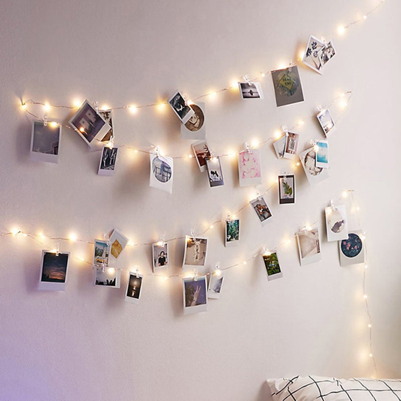 3.0 متر 30 مصباح خيطي + 30 منظم بلاستيق شفاف DIY مصباح خيالي لمنظم صور لزينة الغرفة - Image 3