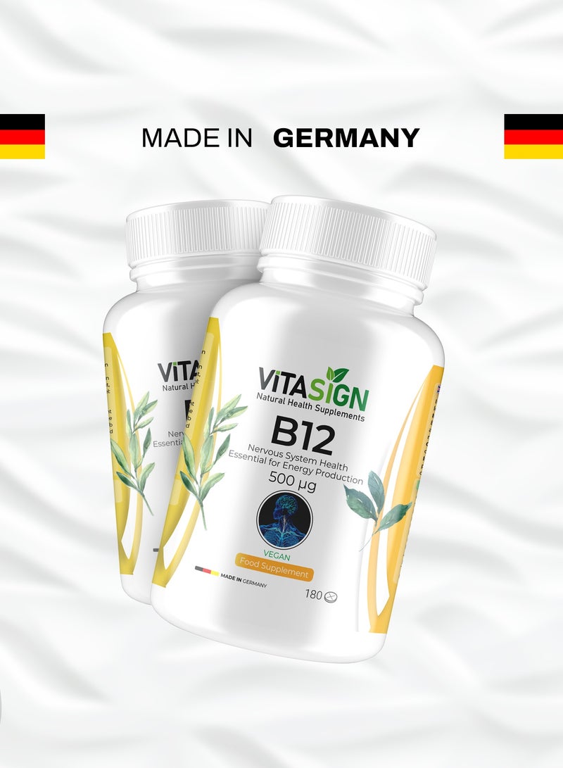 VITASIGN Premium Vitamin B12 500mcg, 180 Vegan Lozenges – Nervous System & Energy Support - Image 4