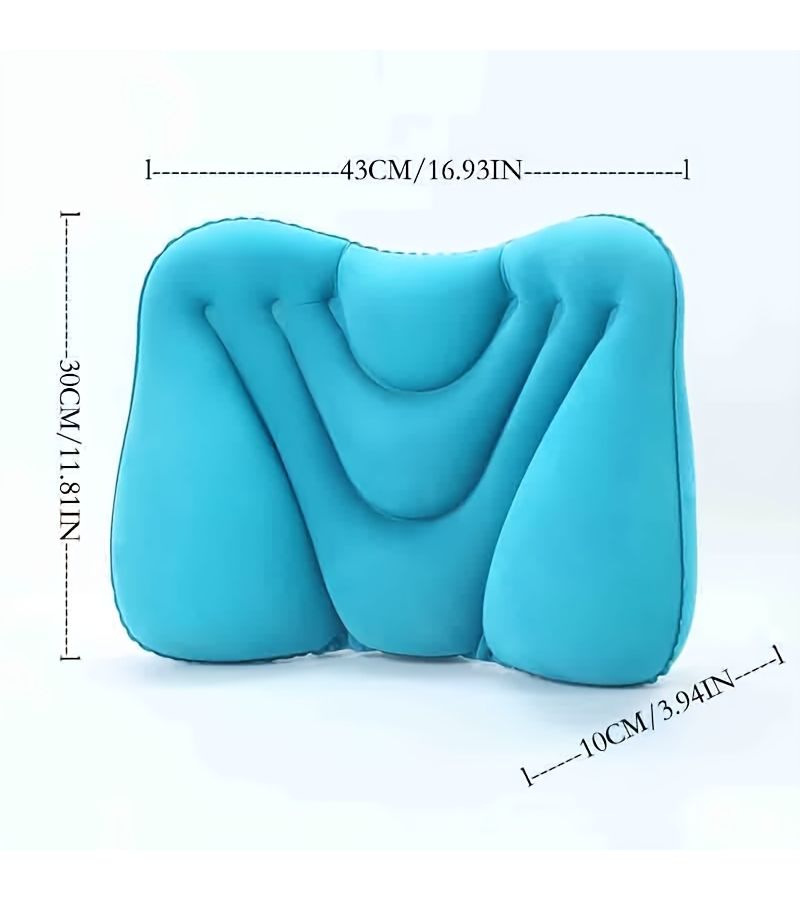 وسادة دعم أسفل الظهر خضراء قابلة للنفخ للسفر والراحة - Image 3