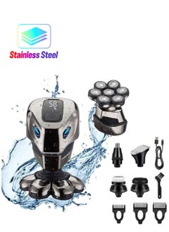 KASTWAVE Head Shavers for Men 7D, Bald Head Shavers for Men Electric Shavers Men Cordless Rechargeable Waterproof Wet& Dry, 9-in-1 Rotary Shaver Razor Grooming Kit with Nose Beard Trimmer Hair Clipper  - Image 1