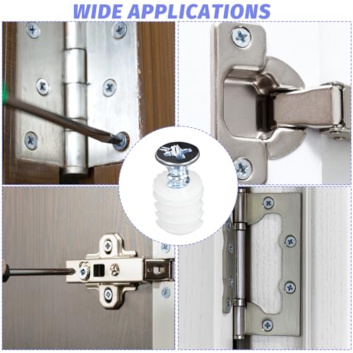 Zyghjort 100 Pack Plastic Hinge Dowel Inserts with Screws, Plastic Dowel 8mm White Dowels Cabinet Door Hinge Dowels for Cabinet Door Drawer Bedside Table Repair Installation Replacement Bathroom Kitchen - Image 5