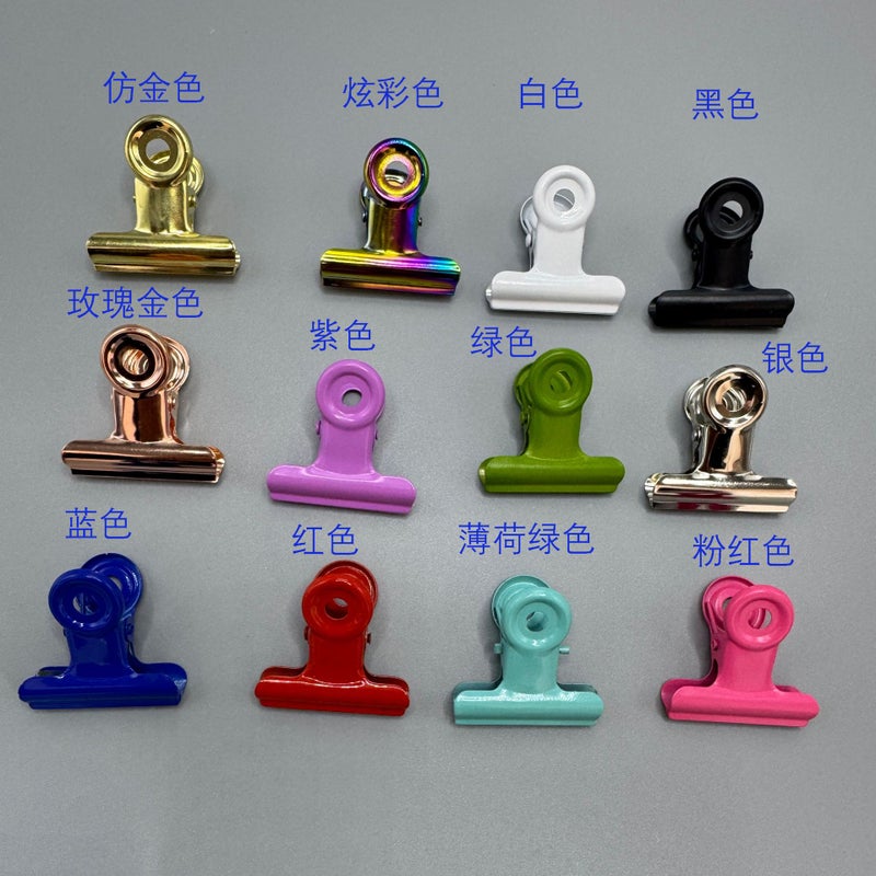 Zhiyou Metal Push Clip Dovetail Clip Small Size 22Mm-90Mm Ticket Clip Round Clamp Nickel-Plated Steel Clip Boxed - Image 1