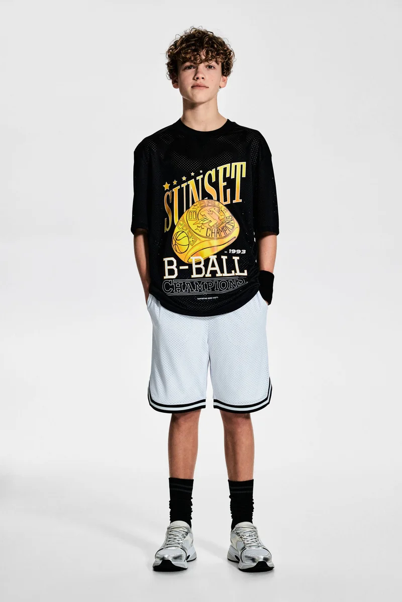 H&M Printed mesh sports top in DryMove™