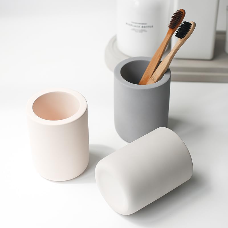 Selegna Drying Stone Toothbrush Holder, Diatomite Toothbrush Holders for Bathroom, Quick Drying Electric Toothbrush & Toothpaste Holder Cup, Diatomaceous Earth Bathroom Sink Organizer (Dark Grey) - Image 2
