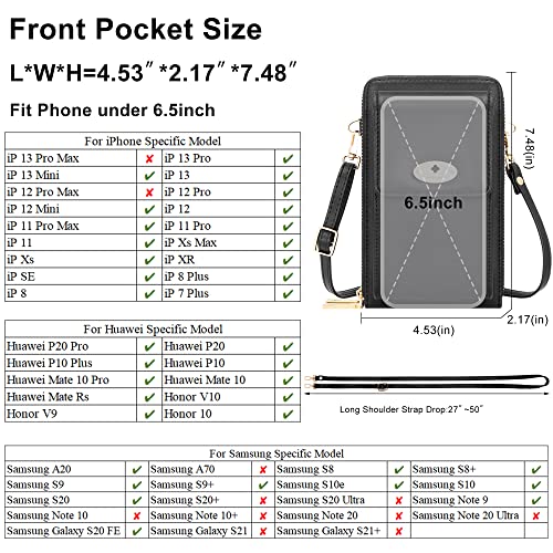 KUKOO Small Crossbody Bag Cell Phone Purse Wallet with Credit Card Slots for Women - Image 3