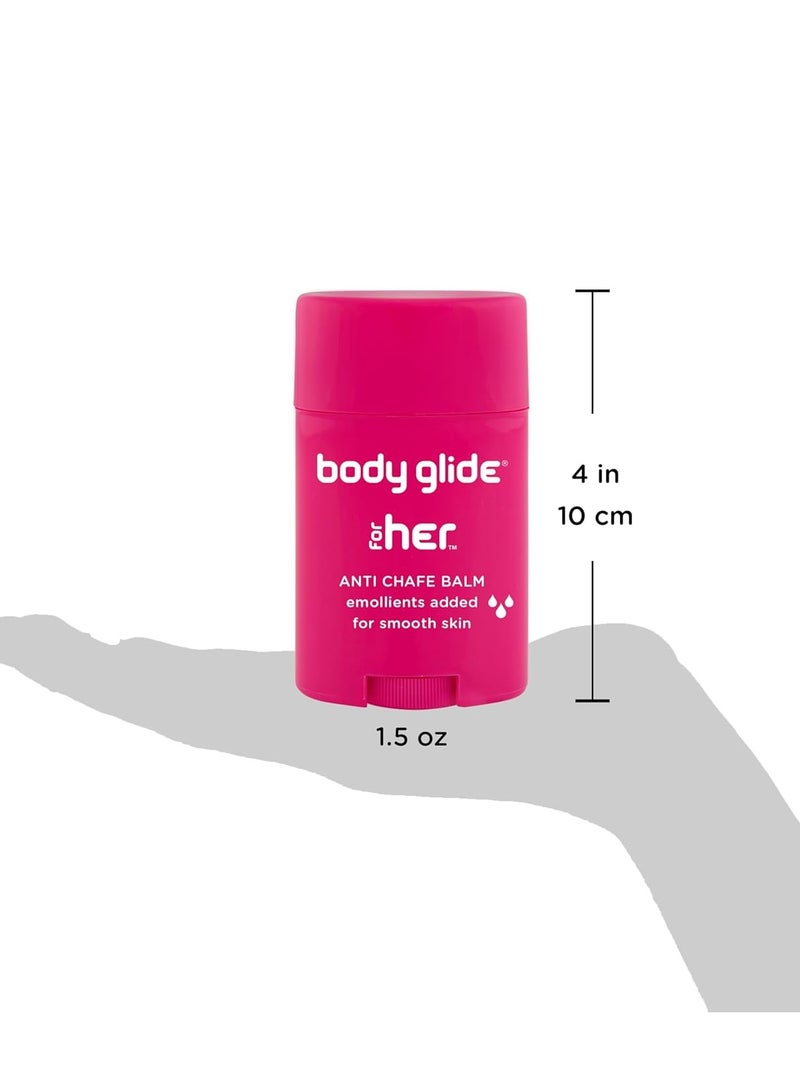 BodyGlide Body Glide For Her Anti Chafe Balm | Chafing stick with added emollients | Great for dry, sensitive skin and/or sensitive areas | Use on chest, bra, butt, groin, arm, and thigh chafing | 1.5oz-2pk - Image 2
