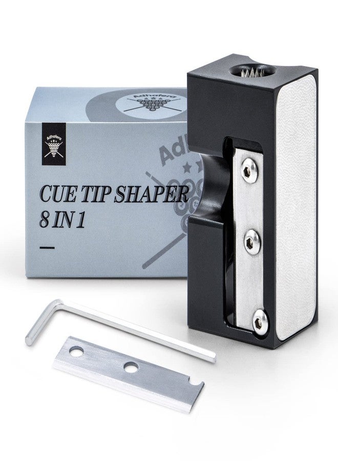 Adhafera Cue Tip Shaper, Upgraded 8 in 1 Aluminu Pool Cue Shaper, Pool Cue Accessories for Replacement and Shaping Cue Tips - Image 1
