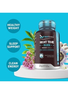 Herbtonics Night Time Weight Supplement with Melatonin to Support Sleep & Metabolism | Melatonin & L-Theanine for Women and Men | Non-GMO, Vegan Friendly Capsules  - Image 3