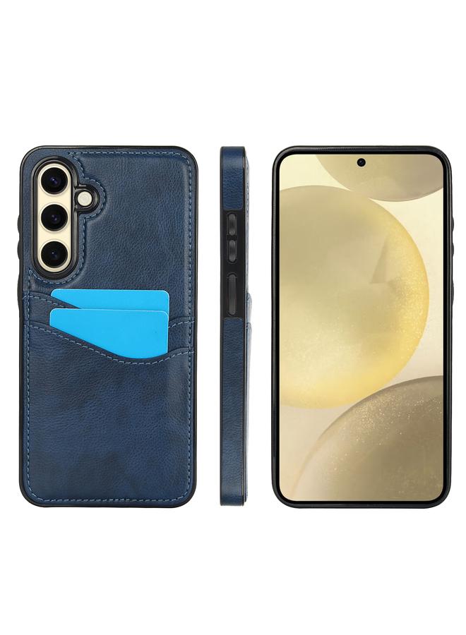 اس-توب جراب لهاتف Samsung Galaxy S24 FE 5G مصنوع من جلد الليتشي مع فتحات للبطاقات - Image 1