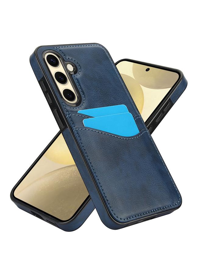 اس-توب جراب لهاتف Samsung Galaxy S24 FE 5G مصنوع من جلد الليتشي مع فتحات للبطاقات - Image 2