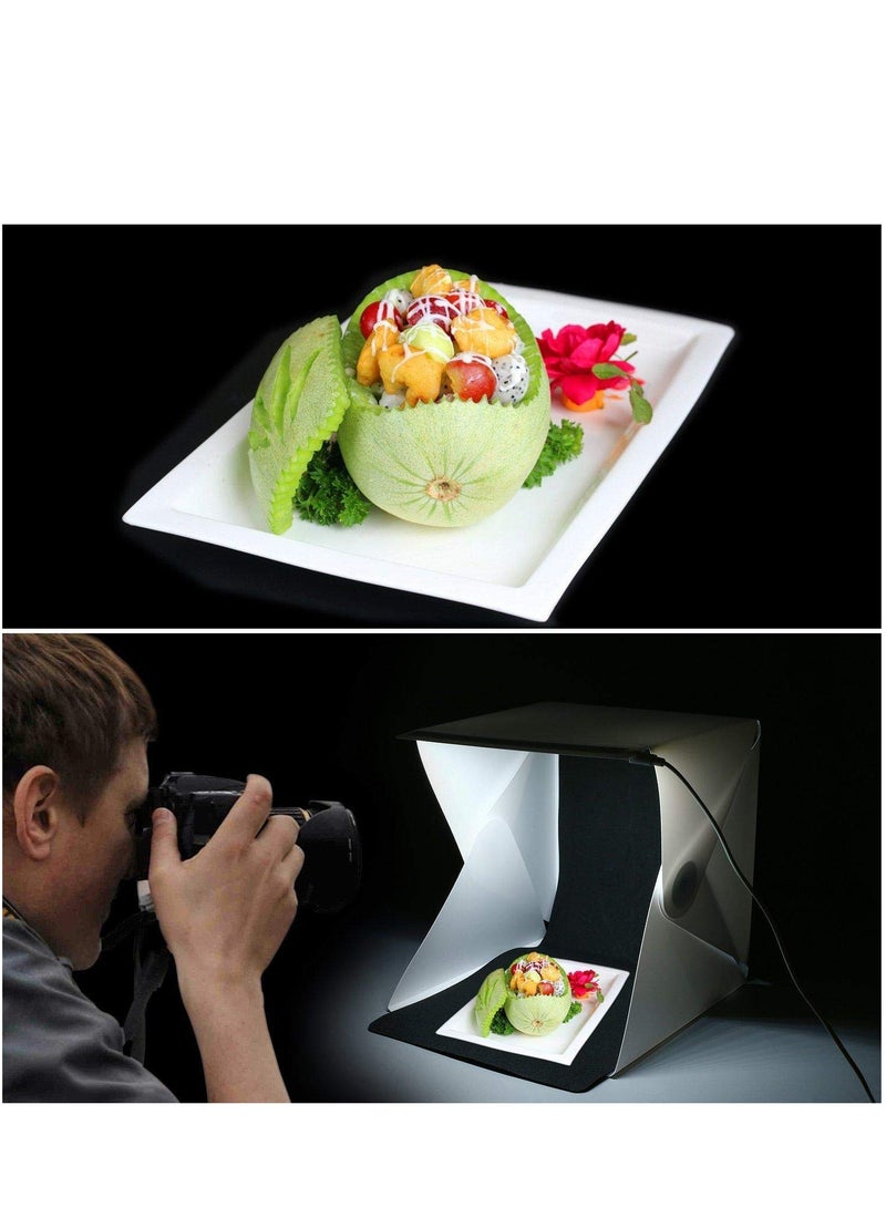 Portable Mini Photo Studio Box Photography Backdrop Built-in Light Photo Box - Image 2