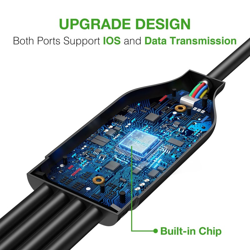 ANDTOBO USB 1 to 4 Splitter, USB 2.0 Y Splitter Charger Cable USB 1 Male to 4 Female Power Cord Extension Hub Cable for PC/PS4/MacBook/Laptop/TV/LED Etc,Navy - Image 2