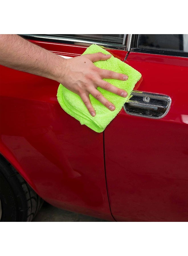 3XR Microfiber Cleaning Cloth 40x60cm green, 550GSM Ultra Soft & Absorbent Towel for Car, Bike & Home Cleaning, Lint-Free & Scratch-Free Plush Fiber Drying Cloth for Polishing, Washing & Dusting, Durable Machine Washable Multipurpose Cloth - Image 4