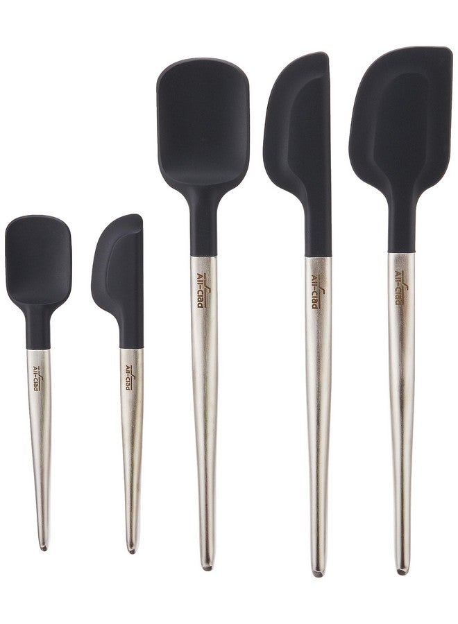 All-Clad Specialty Silicone Kitchen Gadgets 5 Piece Set, Spatulas Kitchen Tools, Kitchen Hacks Black - Image 1