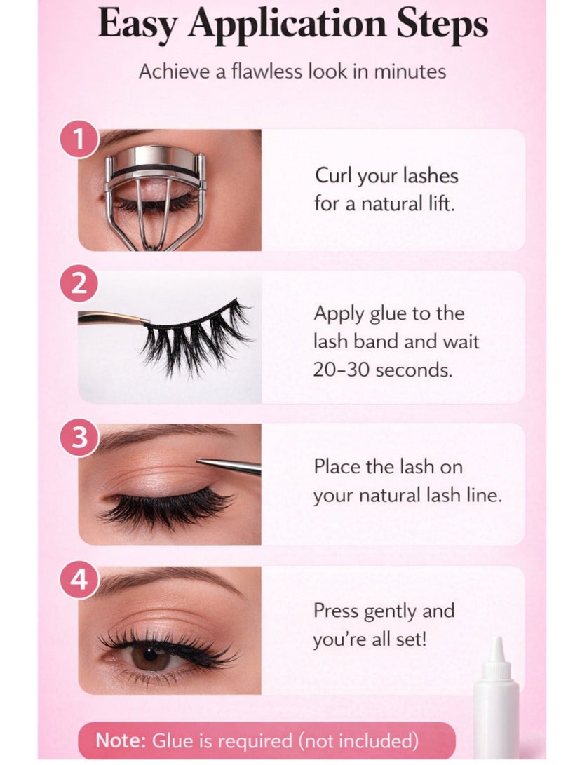 lashvana 5 Pairs False Eyelashes Pack Fluffy 3D Eyelashes, Dramatic Volume Long Wispy Faux Mink Fake Lashes For Party Cosmetic Makeup, Reusable Fake Lashes,Glue Required. - Image 5