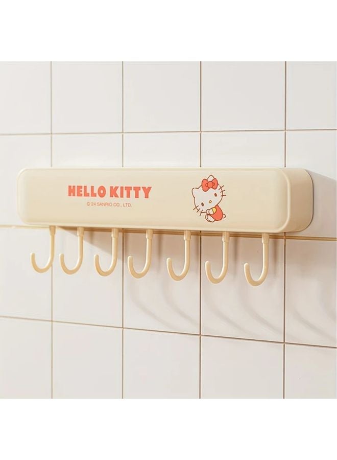 My Melody Pink Wall Hook Rack 6 Hooks Adhesive Mount Space Saving Organizer - Image 3
