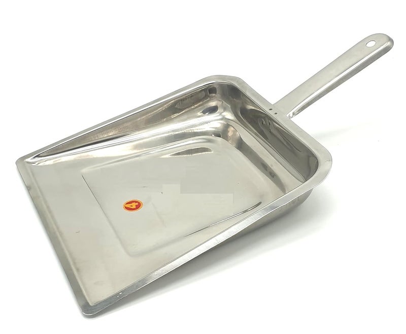 Maskey Classic SS Dust Cleaning PanDust Collector PanSupriSupdi Stainless Steel Dustpan Silver 3 - Image 1